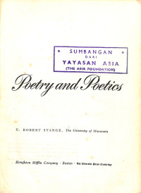 Victorian Poetry and Poeties