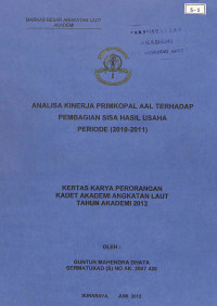 Analisa Kinerja Primkopal AAL Terhadap Pembagian Sisa Hasil Usaha Periode (2010-2011)