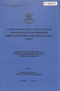 Optimalisasi Kal Kadet V Tipe pc 40 Dalam Rngka Meningkatkan Kemampuan Pembelajaran Kamla Bagi Kadet AAL Korps Pelaut