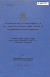 Optimalisasi Masyarakat Pesisir Dalam Upaya Mendukung Pelaksanaan Penegakan Keamanan dan Kedaulatan di Laut