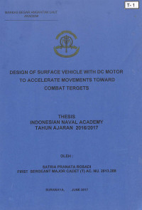 Design of Surface Vehicle With DC Motor to Accelerate Movements Toward Combat Tergets