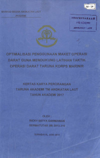 Optimalisasi Penggunaan Maket Operasi Darat Guna Mendukung Latihan Taktik Operasi Darat Taruna Korps Marinir