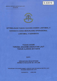 Optimalisasi Fungsi Gudang Disbek Lantamal V Surabaya Guna Menunjang Operasional Lantamal V Surabaya