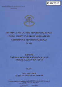 Optimalisasi Lattek Keperwirajagaan di KAL Kadet-V Guna Meningkatkan Kemampuan Keperwirajagaan di KRI