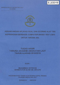 Perancangan Aplikasi Soal dan Scoring Alat Tes Kepribadian Berbasis Computer Based Test (CBT) Untuk Taruna AAL