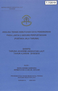 Analisa Teknis Kebutuhan Daya Pendinginan Pada Lantai 2 Gedung Perpustakaan (Pustaka Jala Taruna)