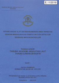 Perancangan Alat Sistem Keamanan Area Terbatas Dengan Menggunakan Kamera Motion Detector Berbasis Mikrokontroller