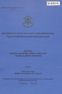 Implementasi Taktik Air Supply Guna Mendukung Tugas Penanggulangan Bencana Alam