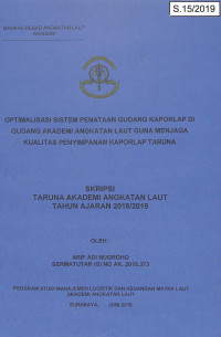 Optimalisasi Sistem Penataan Gudang Kaporlap di Gudang Akademi Angkatan Laut Guna Menjaga Kualitas Penyimpanan Kaporlap Taruna