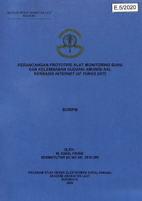 Perancangan Prototipe Alat Monitoring Suhu dan Kelembaban Gudang Amunisi AAL Berbasis Internet of Things (IOT)