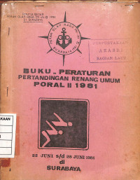 Buku Peraturan Pertandingan Renang Umum PORAL II 1981