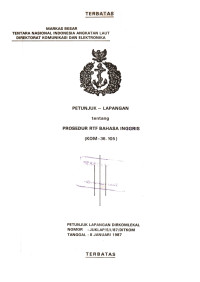 Image of Petunjuk Lapangan Tentang Prosedur RTF Bahasa Inggris (KOM-36.105) Petunjuk Lapangan Dirkomlekal Nomor Juklap/5/I/87/Ditkom Tanggal 8 Januari 1987