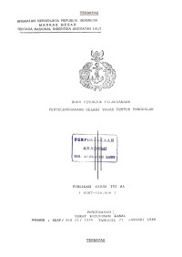 Buku Petunjuk Pelaksanaan Penyelenggaraan Geladi Tugas Tempur Pangkalan Publikasi Umum TNI AL (KUAT-030.004) Pengesahan Surat Keputusan Kasal Nomor SKEP/248/I/1988 Tanggal 21 Januari 1988