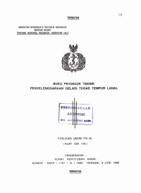 Buku Petunjuk Teknik Penyelenggaraan Geladi Tugas Tempur Lanal Publikasi Umum TNI AL (KUAT - 030.116) Pengesahan Surat Keputusan Kasal Nomor: SKEP/1797/VI/1992 Tanggal 3 Juni 1992