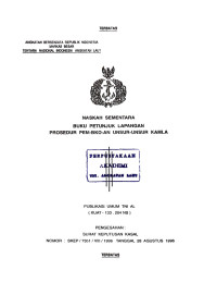 Naskah Sementara Buku Petunjuk Lapangan Prosedur PEM-BKO-AN Unsur-Unsur Kamla Publikasi Umum TNI AL (KUAT-133.204 NS) Pengesahan: Surat Keputusan Kasal Nomor: SKEP/7351/VIII/1996 Tanggal 28 Agustus 1996