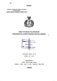 Buku Petunjuk Pelaksanaan Pengendalian Karier Perwira Mantan Dikcapa Publikasi Umum TNI AL (PERS - 001.015) Pengesahan Surat Keputusan Kasal Nomor : SKEP / 1394 / V / 1995 Tanggal 9 Mei 1995