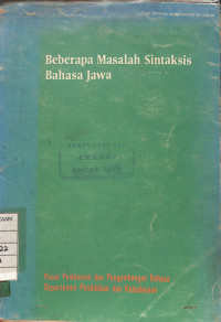 Beberapa Masalah Sintaksis Bahasa Jawa