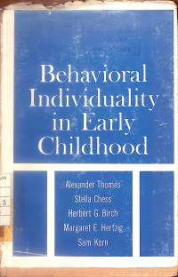 Behavioral Individuality in Early Childhood