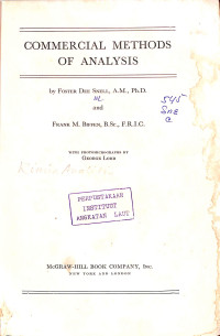 Commercial Methods of Analysis