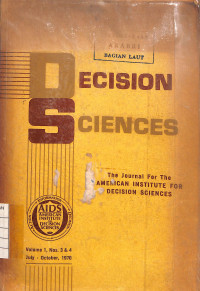 Decision Sciences - Volume 1