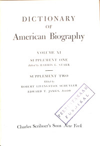 Image of Dictionary of American Biography Volume XI : Supplement One & Two