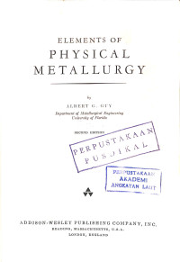 Image of Elements of Physical Metallurgy