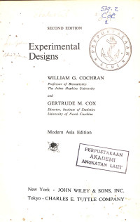 Experimental Designs - 2nd Edition (Modern Asia Edition)