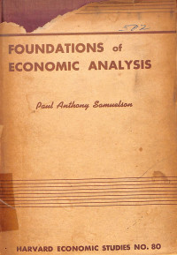 Foundations of Economic Analysis