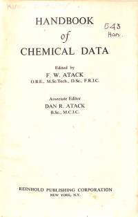 Handbook of Chemical Data