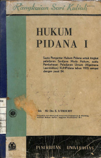 Hukum Pidana - I