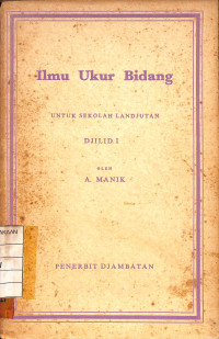 Ilmu Ukur Bidang Djilid 1