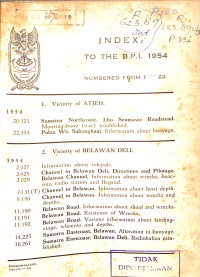 Index to the BPI 1954