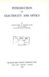 Image of Introduction to Electricity and Optics