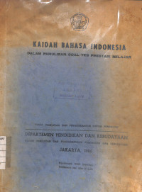 Kaidah Bahasa Indonesia dalam Penulisan Soal Tes Prestasi Belajar