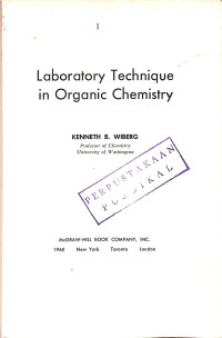 Laboratory Technique in Organic Chemistry