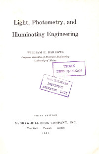 Image of Light, Photometry, and Illuminating Engineering - Third Edition