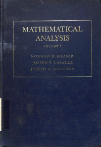Mathematical Analysis Volume I