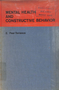 Mental Health and Constructive Behavior