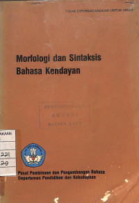 Morfologi dan Sintaksis Bahasa Kendayan