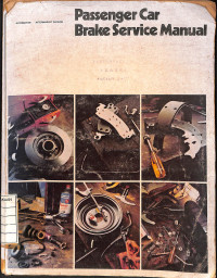 Passenger Car Brake Service Manual