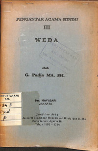 Image of Pengantar Agama Hindu III Weda