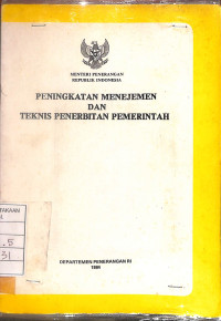 Image of Peningkatan Menejemen dan Teknis Penerbitan Pemerintah