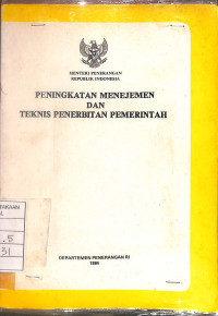 Peningkatan Menejemen dan Teknis Penerbitan Pemerintah