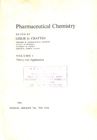 Pharmaceutical Chemistry : Theory and Application , Volume 1