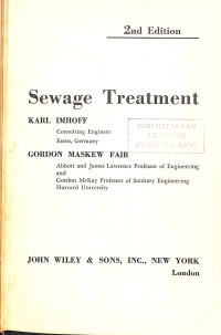 Sewage Treatment - 2nd Edition