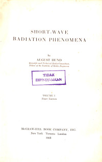 Shortwave Radiation Phenomena - First Edition