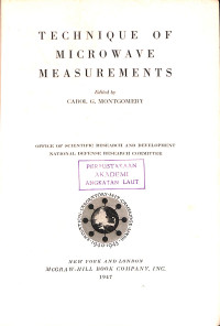 Technique of Microwave Measurements