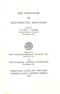 The Structure of Electrolytic Solutions