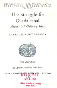 Image of The Struggle for Guadalcanal V Edisi 1949