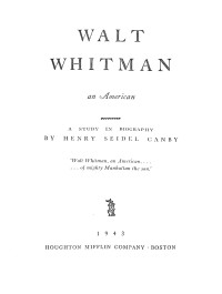 Walt Whitman